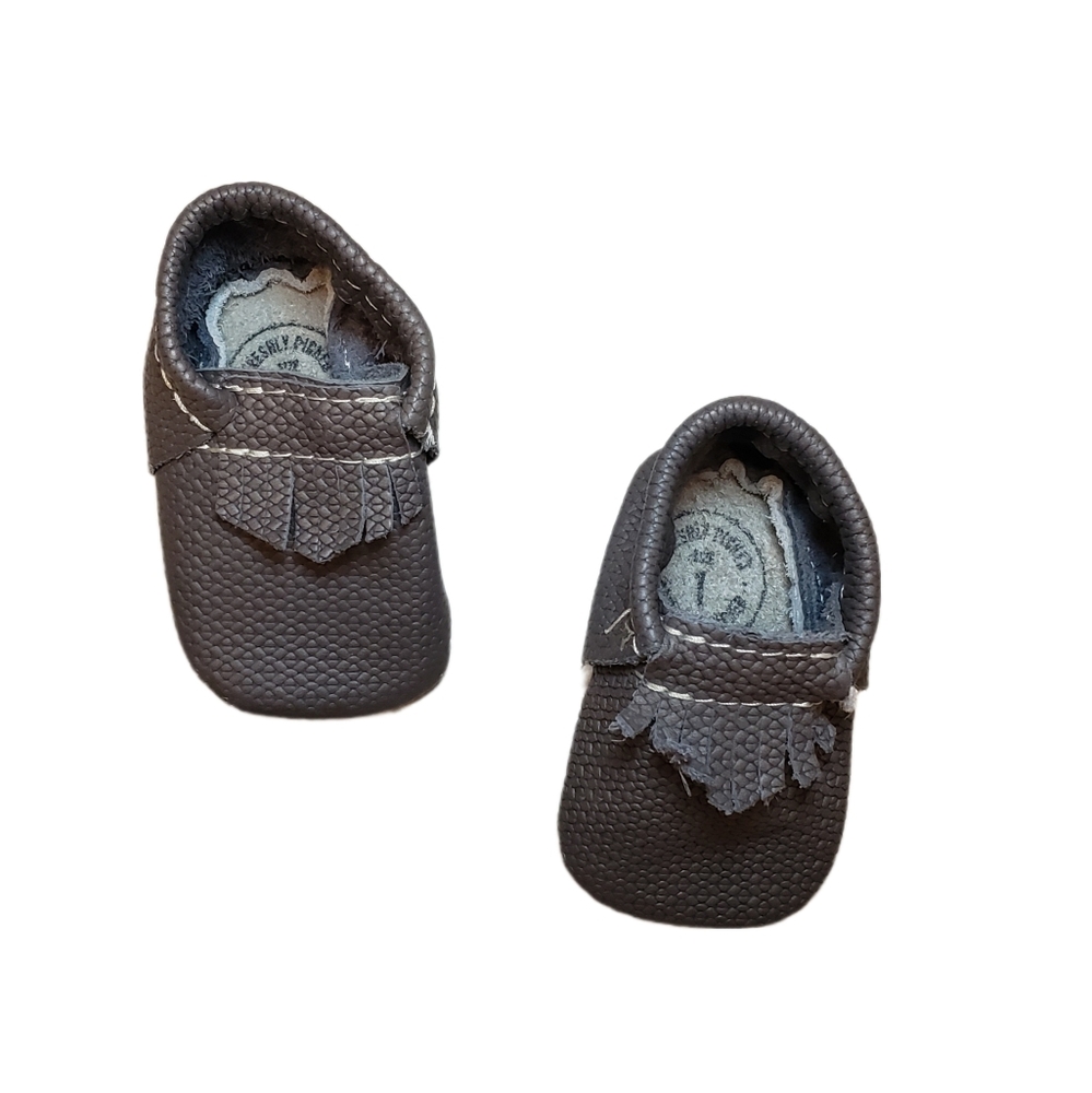 Freshly Picked Size 1 Baby 0-3m Textured Leather Moccasins Shoes